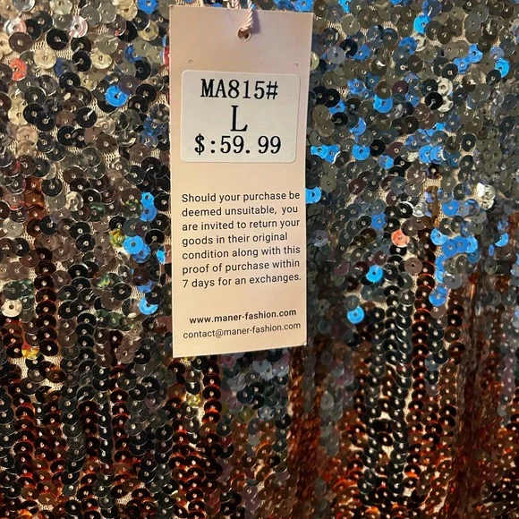 NWT Sequin Ombre Sleeveless Dress w/Perfectly in Tact Embellishments and Lined - Picture 8 of 16